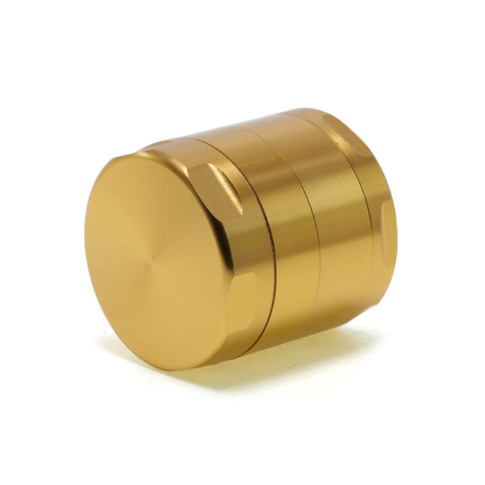 40MM Aluminum Alloy Four-Layer Flat Chamfering Herb Grinder | Gold