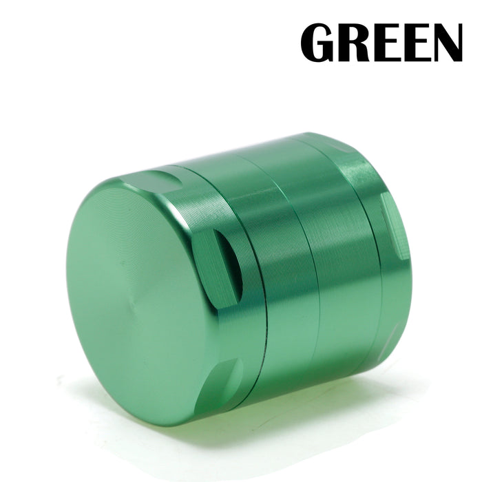 40MM Aluminum Alloy Four-Layer Flat Chamfering Herb Grinder | Green