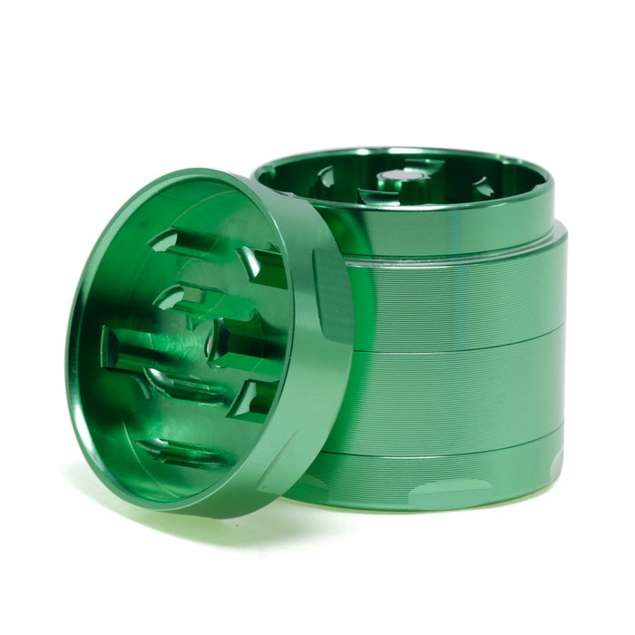40MM Aluminum Alloy Four-Layer Flat Chamfering Herb Grinder | Green