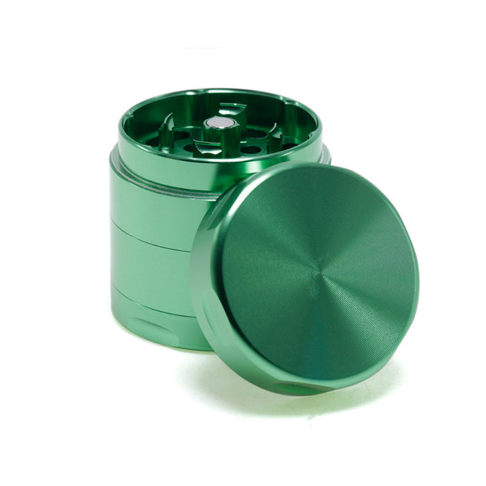 40MM Aluminum Alloy Four-Layer Flat Chamfering Herb Grinder | Green