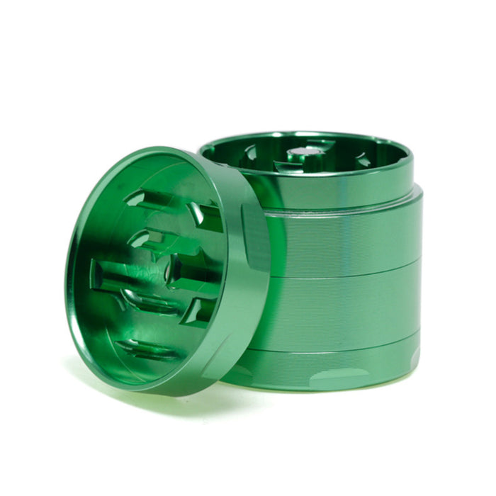 40MM Aluminum Alloy Four-Layer Flat Chamfering Herb Grinder | Green