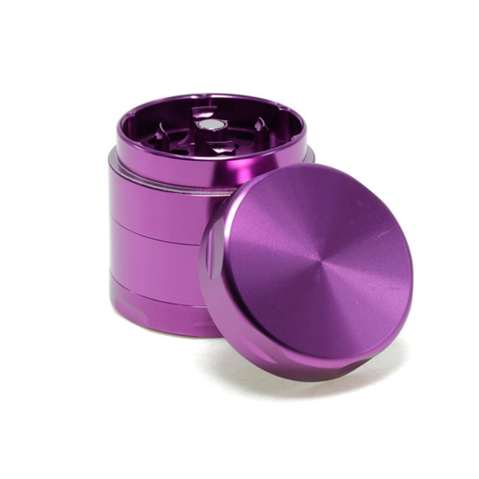 40MM Aluminum Alloy Four-Layer Flat Chamfering Herb Grinder | Purple