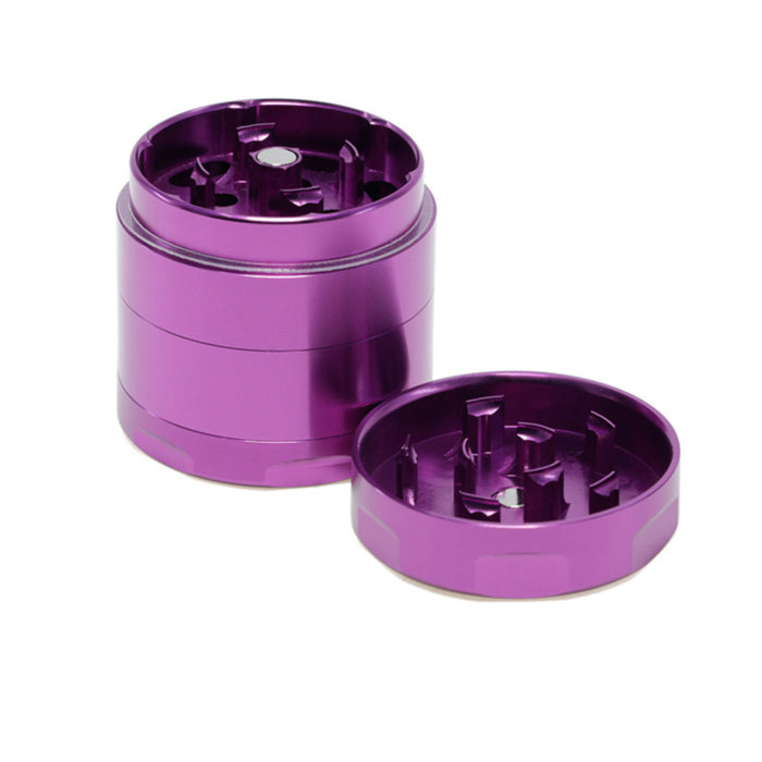 40MM Aluminum Alloy Four-Layer Flat Chamfering Herb Grinder | Purple