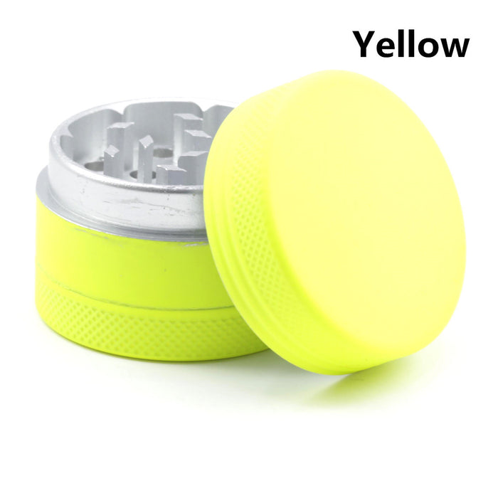 40MM Three-Layer Aluminum Alloy Fluorescent Color Herb Grinder | Yellow