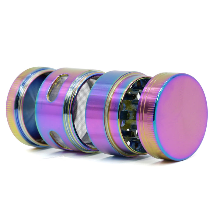 40MM Zinc Alloy 4 Piece Ice Blue Side Window Colorful Weed Grinder