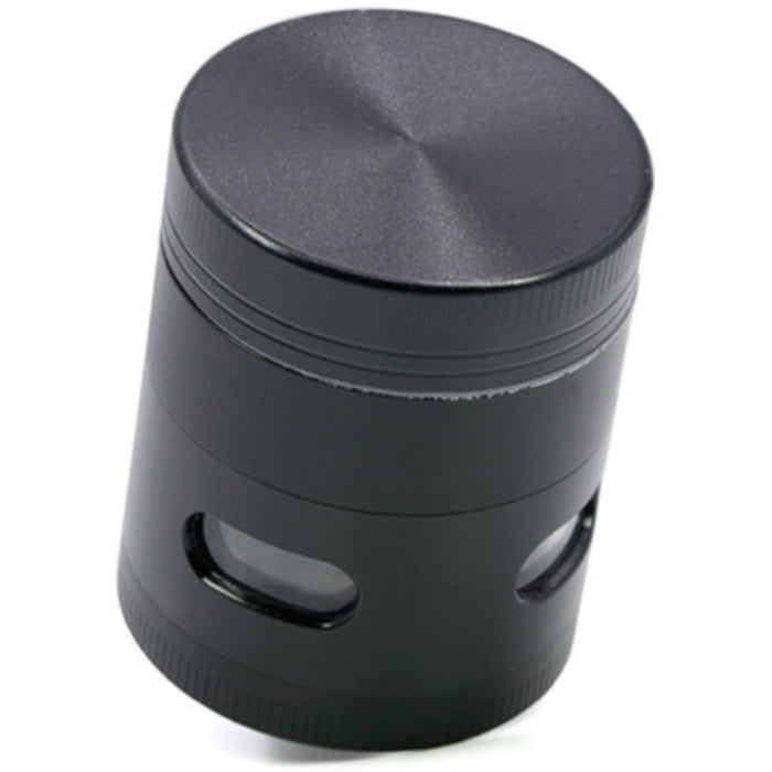 40MM Zinc Alloy Four-Layer Side Window Herb Grinder-Black