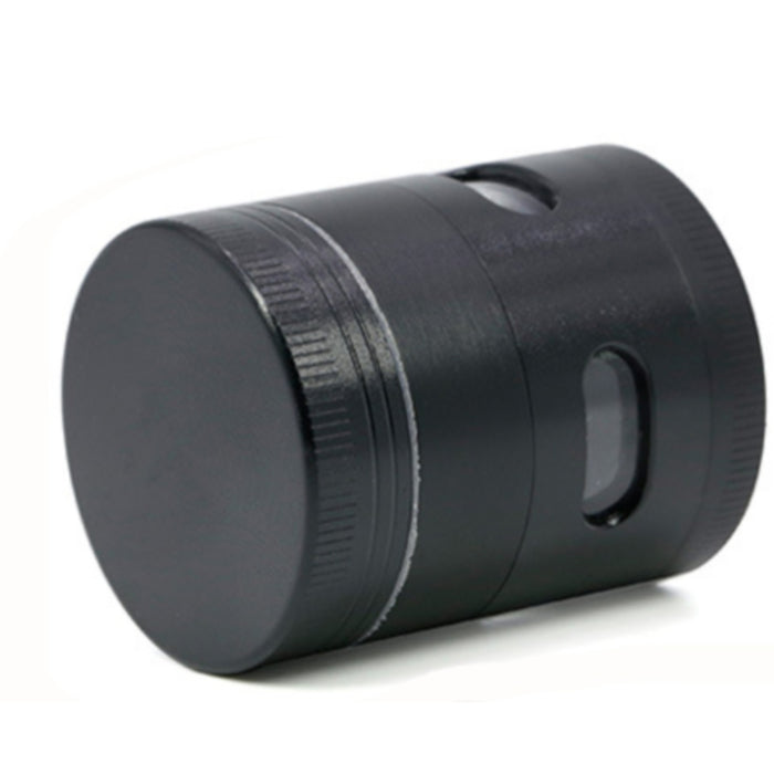 40MM Zinc Alloy Four-Layer Side Window Herb Grinder-Black
