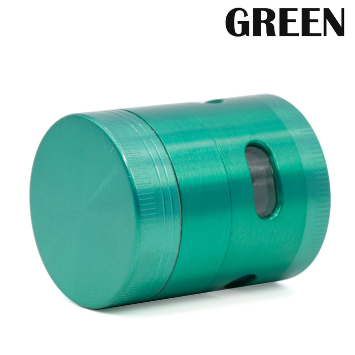 40MM Zinc Alloy Four-Layer Side Window Herb Grinder-Green