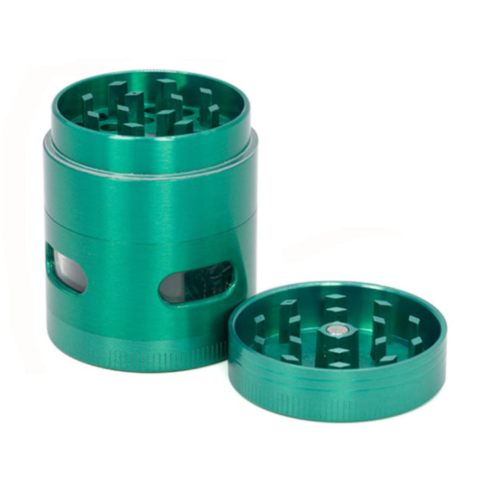 40MM Zinc Alloy Four-Layer Side Window Herb Grinder-Green