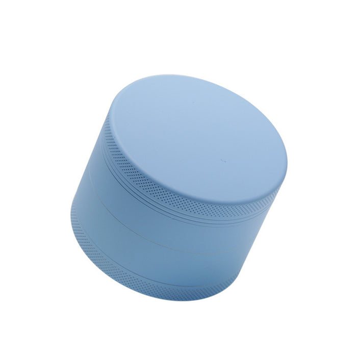 4 Part Inner Silver Aluminum Alloy Outer Rubber Paint Weed Grinder-Blue