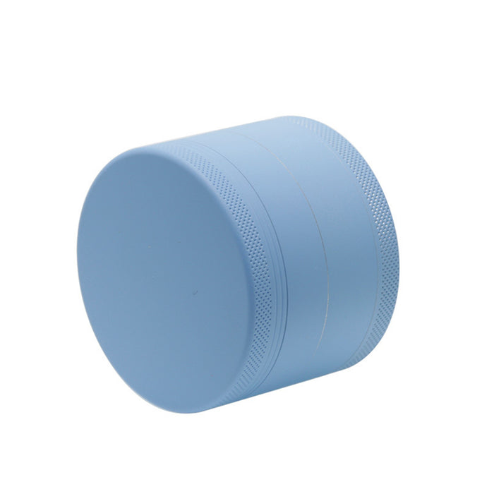 4 Part Inner Silver Aluminum Alloy Outer Rubber Paint Weed Grinder-Blue