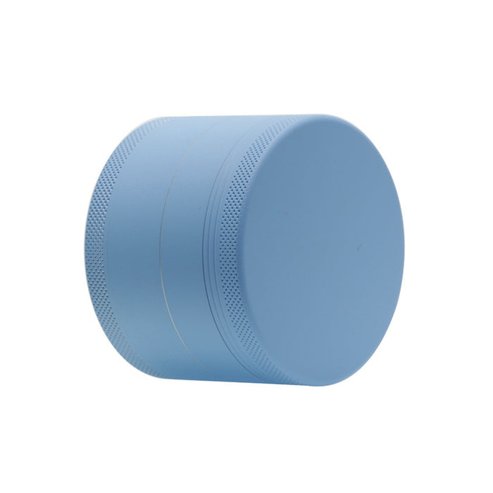 4 Part Inner Silver Aluminum Alloy Outer Rubber Paint Weed Grinder-Blue