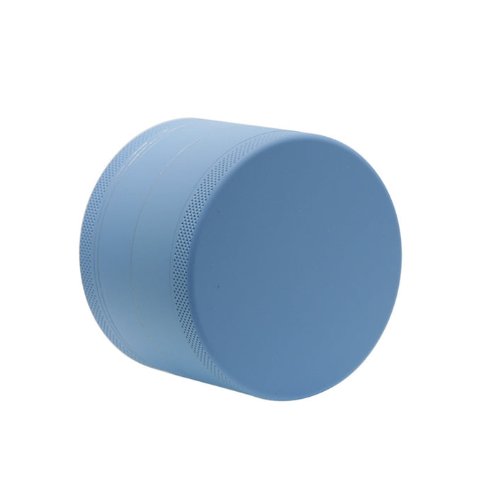 4 Part Inner Silver Aluminum Alloy Outer Rubber Paint Weed Grinder-Blue
