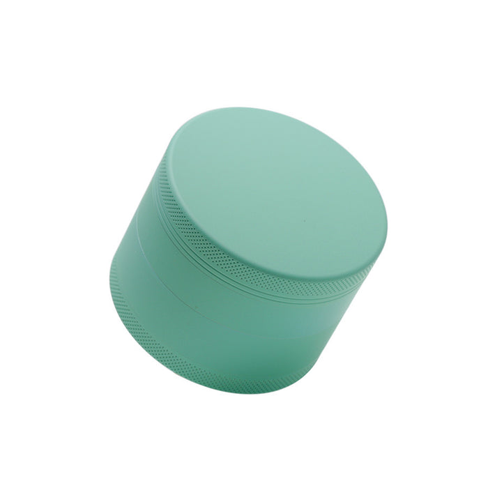 4 Part Inner Silver Aluminum Alloy Outer Rubber Paint Weed Grinder-Green
