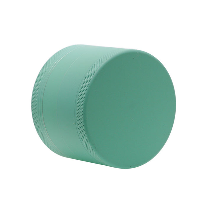 4 Part Inner Silver Aluminum Alloy Outer Rubber Paint Weed Grinder-Green