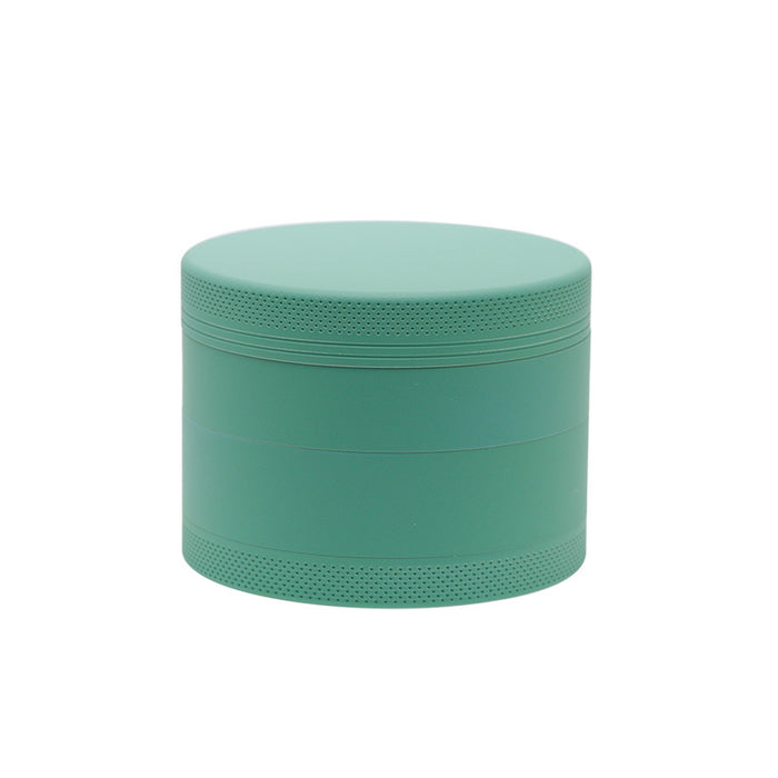 4 Part Inner Silver Aluminum Alloy Outer Rubber Paint Weed Grinder-Green