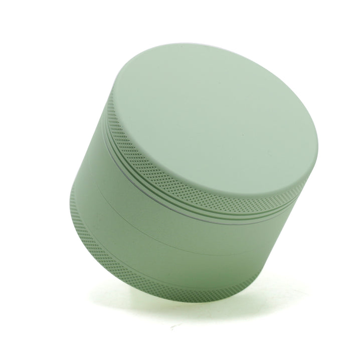 4 Part Inner Silver Aluminum Alloy Outer Rubber Paint Weed Grinder-Light Green
