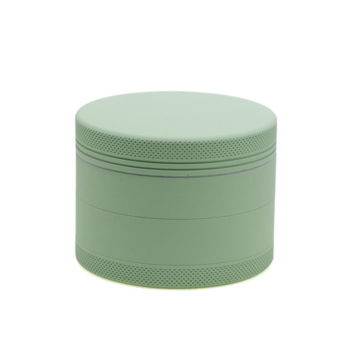 4 Part Inner Silver Aluminum Alloy Outer Rubber Paint Weed Grinder-Light Green