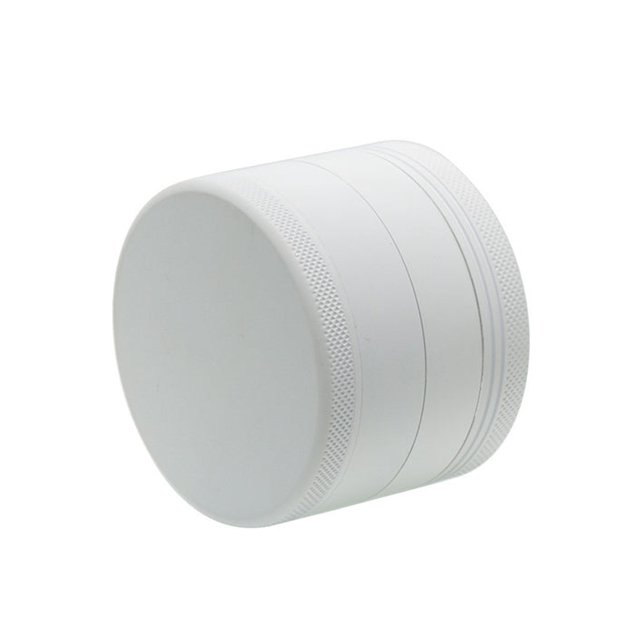 4 Part Inner Silver Aluminum Alloy Outer Rubber Paint Weed Grinder-White