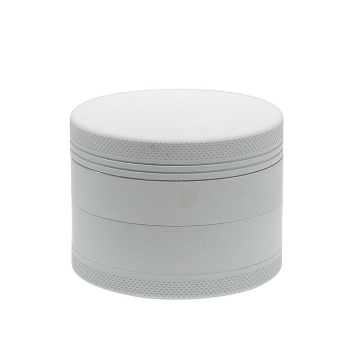 4 Part Inner Silver Aluminum Alloy Outer Rubber Paint Weed Grinder-White