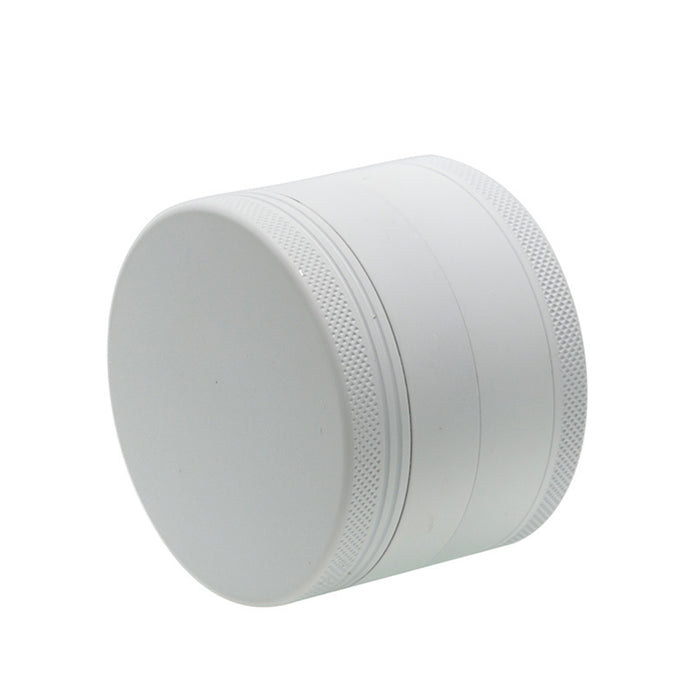 4 Part Inner Silver Aluminum Alloy Outer Rubber Paint Weed Grinder-White