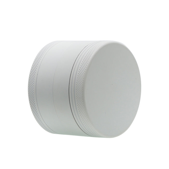 4 Part Inner Silver Aluminum Alloy Outer Rubber Paint Weed Grinder-White