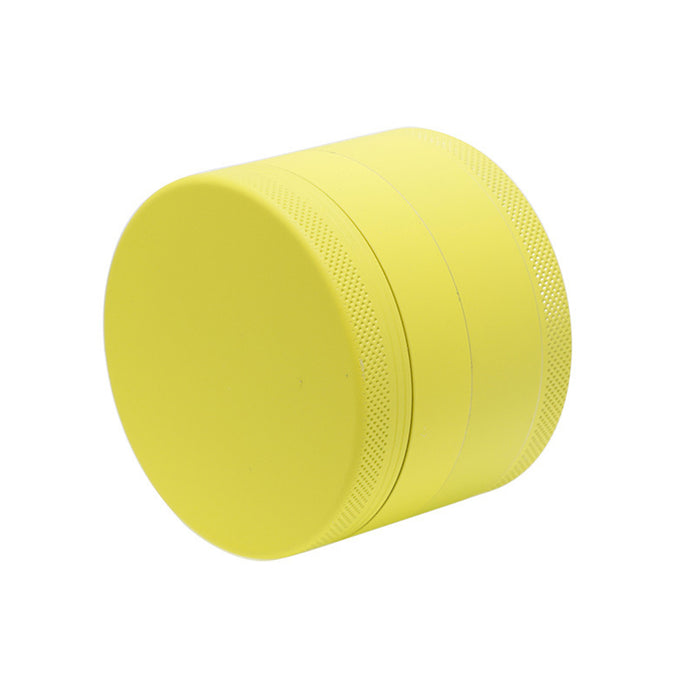 4 Part Inner Silver Aluminum Alloy Outer Rubber Paint Weed Grinder-Yellow