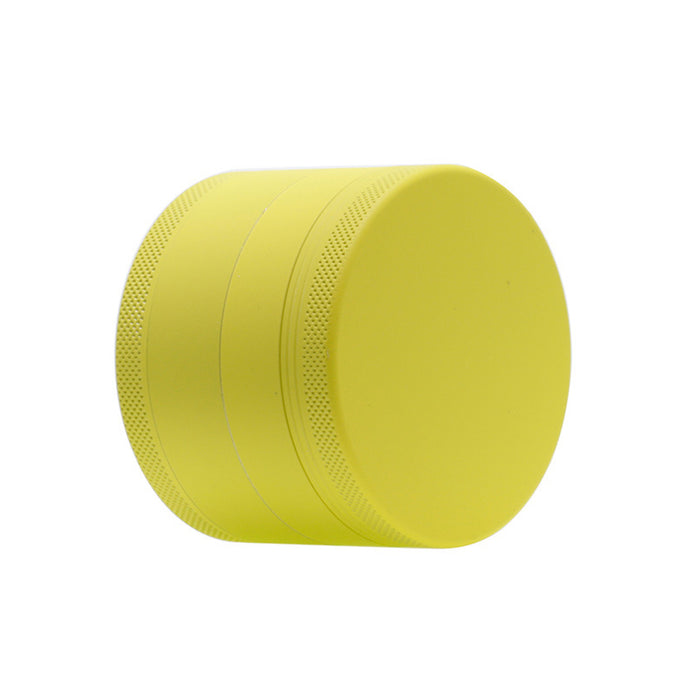 4 Part Inner Silver Aluminum Alloy Outer Rubber Paint Weed Grinder-Yellow