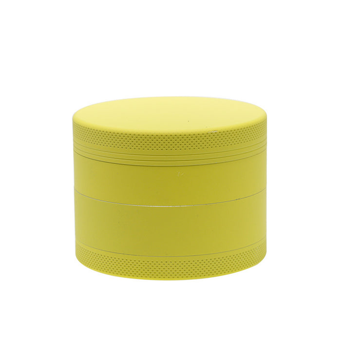 4 Part Inner Silver Aluminum Alloy Outer Rubber Paint Weed Grinder-Yellow