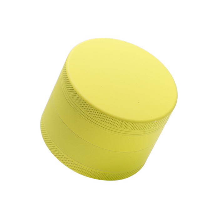 4 Part Inner Silver Aluminum Alloy Outer Rubber Paint Weed Grinder-Yellow