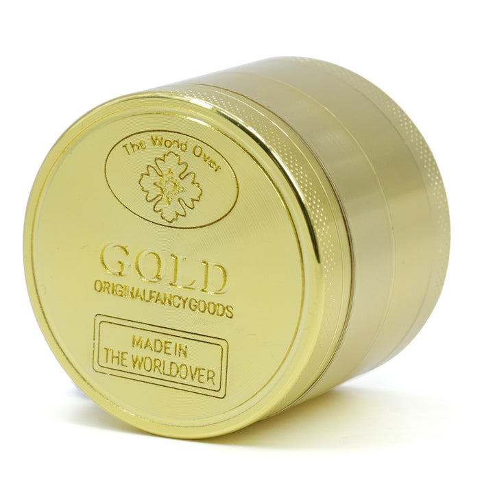 4 Part 50MM Zinc Alloy Golden Dry Herb Grinder