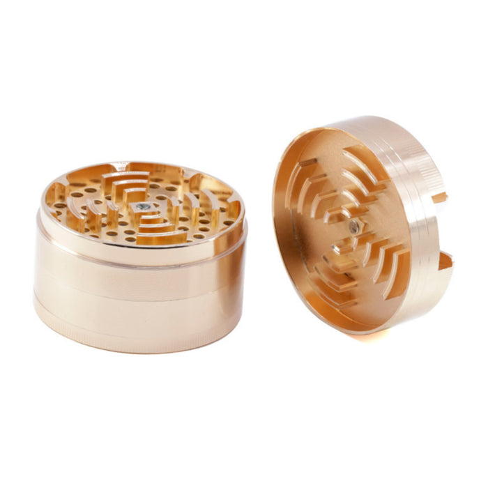 4 Parts One-sided Groove Zinc Alloy Herb Grinder With 75MM | Rose Gold Color