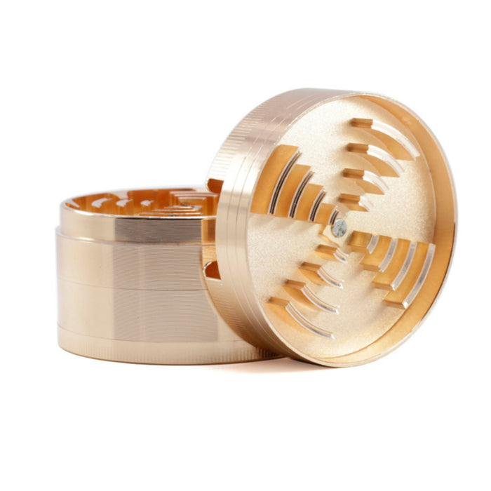 4 Parts One-sided Groove Zinc Alloy Herb Grinder With 75MM | Rose Gold Color