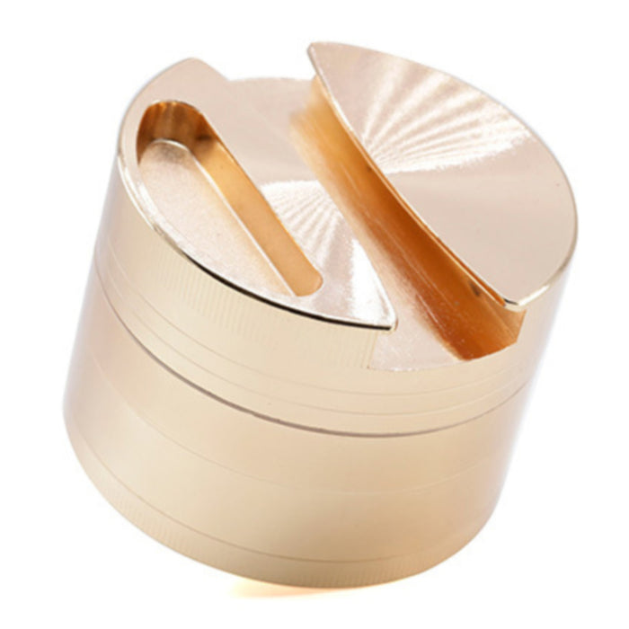 4 Parts One-sided Groove Zinc Alloy Herb Grinder With 75MM | Rose Gold Color