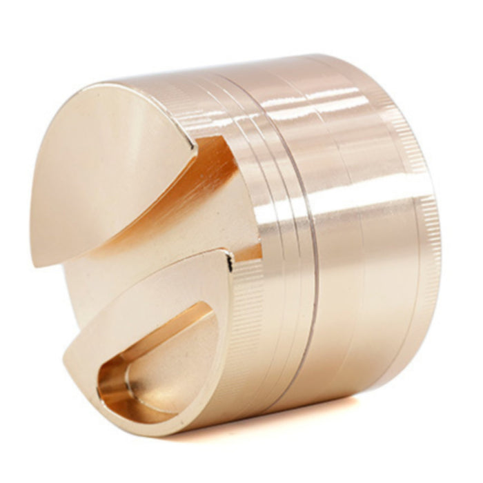 4 Parts One-sided Groove Zinc Alloy Herb Grinder With 75MM | Rose Gold Color