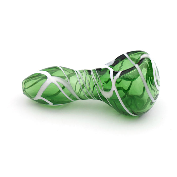 7.5cm glass small pipe tobacco pipe with green color G022