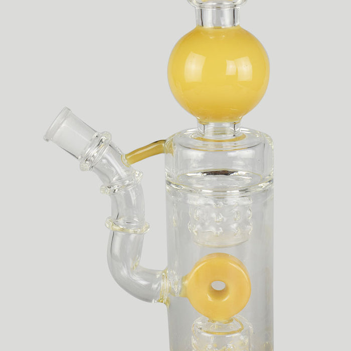 Unique Style Yellow Color Glass Smoking Water Pipe 377#