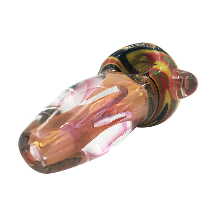 Cherry Blossom Inside Clear Mini Spoon Pipe with Waves Bowl 191#