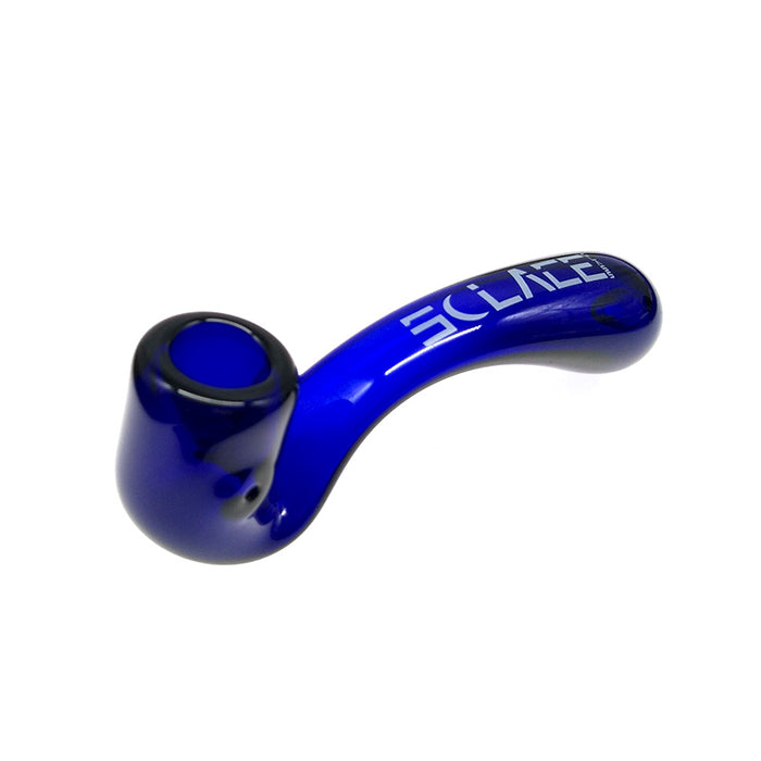 Classical Sherlock Round mouth & Flat body Glass Hand Pipe 012#