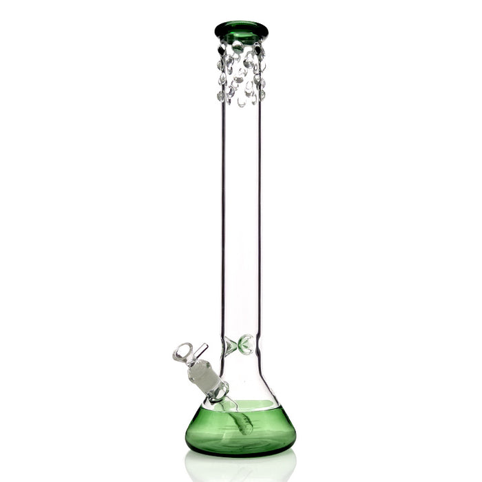 19.5" Straight Tube Smoking Glass Pipe Bong with Ice Pinch