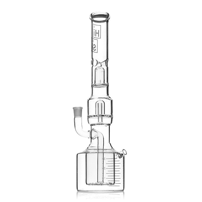 Hi Si Glass Water Pipe 19” Double Recycle Perc Bong Beaker Base