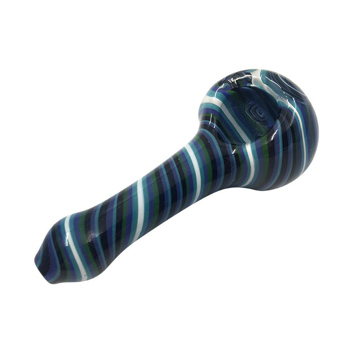 Three Spiral Blue Texture Totem Spoon Pipe 099#