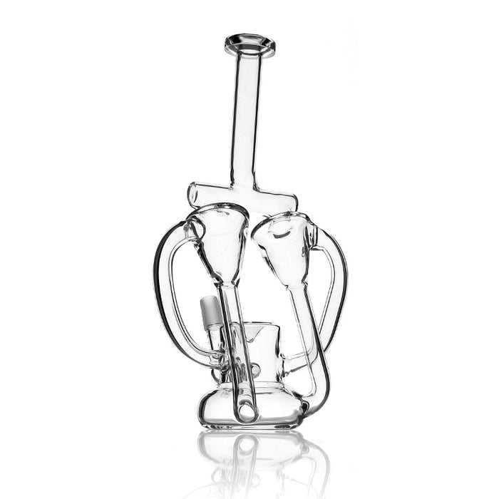 9" Bent Neck Double Chamber Recycler Bong