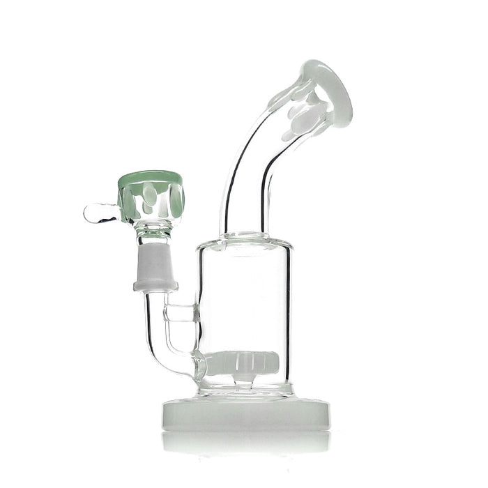 Bent Neck Mini Glass Smoking Water Pipe with Color Bowl