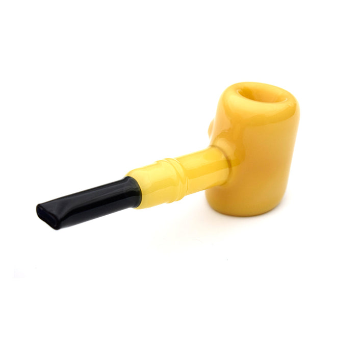 5.1" Glass hammer pipe yellow color G017