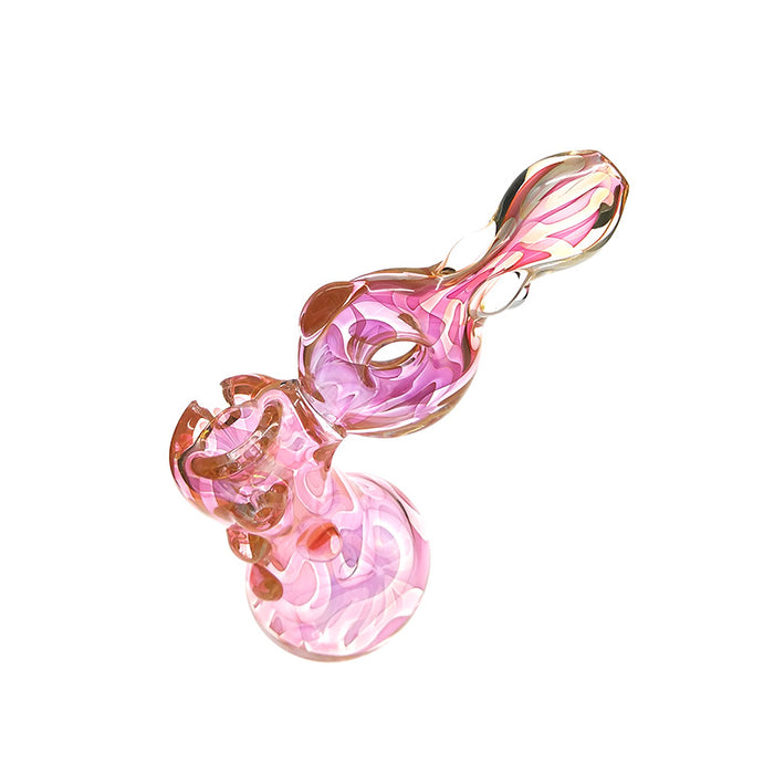IN STOCK Pink Glass Pipe Glass Bubbler Smoking Pipe 068#
