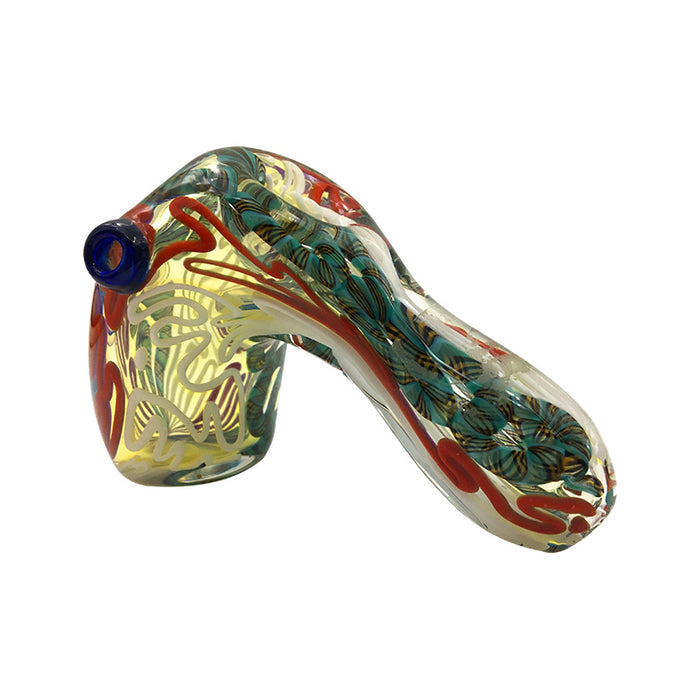 Playing Ball Dolphin Cobalt Glass Bubbler Spoon Pipe for Smoking 038#