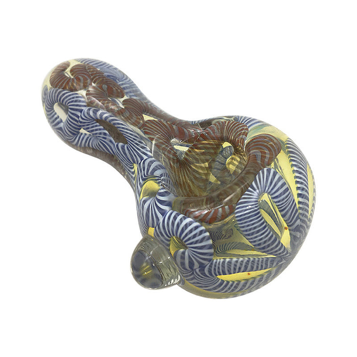 Mixed Colors Steamroller Spoon Cigarette Smoking Glass Pipe  407#