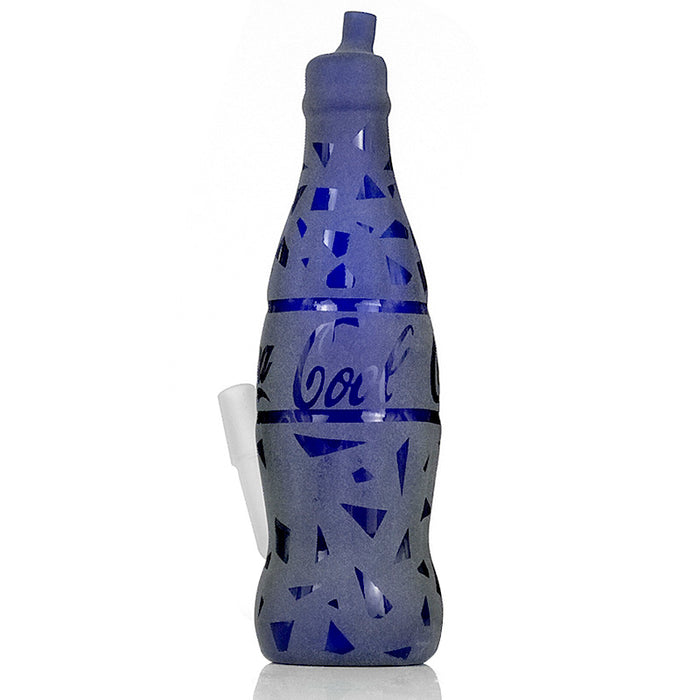 Cola Cool Thick 8" Blue Base Bottle Glass Water Pipe G09