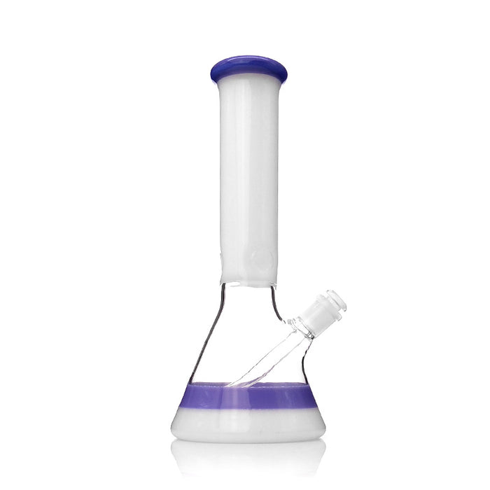 White Neck Colored Lip Glass Beaker Base Ice Smoking Pipes